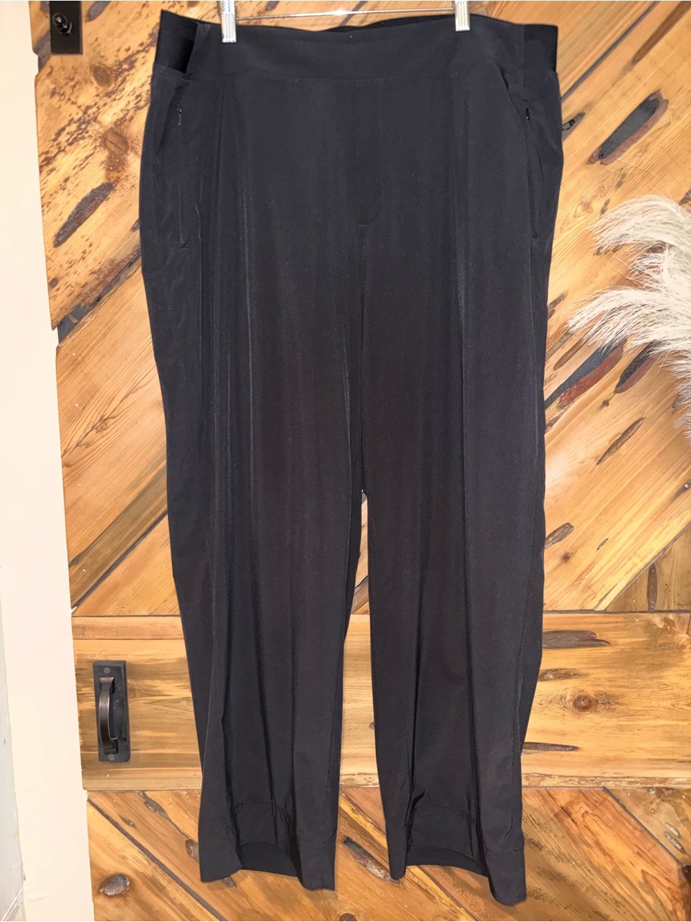 Athleta Black Pull-On Straight Leg Trousers